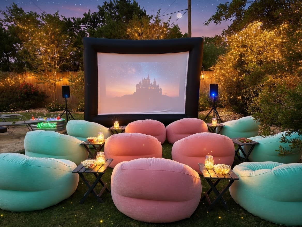 Outdoor movie setup 6 in Lakeway